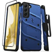 Etui i futerały do telefonów - Zizo Bolt Bundle Pancerne Etui do Samsung Galaxy S22+ Plus ze Szkłem na Ekran + Uchwyt z Podstawką (Blue & Black) BOLT-SAMGS22PL-BLBK - miniaturka - grafika 1