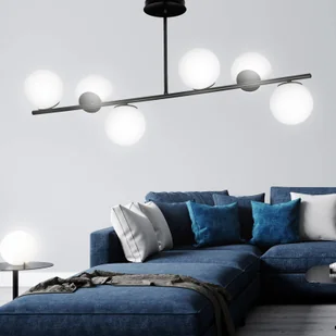 EULUNA Lampa sufitowa Kabo, 1 ramię, czarna, 6-punktowa - Lampy sufitowe - miniaturka - grafika 2