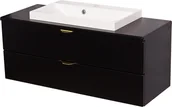 Szafki łazienkowe - Czarna szafka łazienkowa z umywalką 100 cm Liv Victa VIC-C-U100/39/2 + Liv - miniaturka - grafika 1
