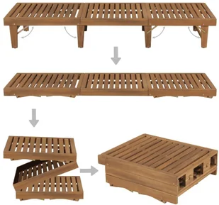 vidaXL Składany leżak z poduszką, lite drewno akacjowe 3064177 - Leżaki ogrodowe vidaXL Składany leżak z poduszką, lite drewno akacjowe 3064177 - Leżaki ogrodowe - miniaturka - grafika 8