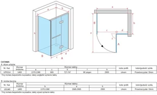 Atrium Catania 140x140 UP0314+US140 - Kabiny prysznicowe - miniaturka - grafika 8