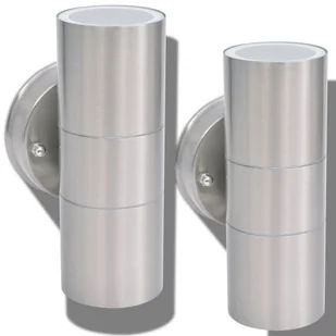 vidaXL Lampy ścienne zewnętrzne 2 szt., stal nierdzewna, góra i dół - Lampy ścienne - miniaturka - grafika 3