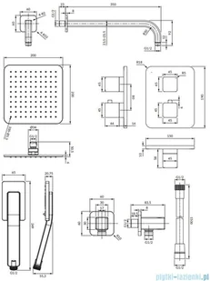 Omnires Slide Zestaw prysznicowy termostatyczny podtynkowy z deszczownicą grafit SYSSL11GR - Zestawy prysznicowe - miniaturka - grafika 3