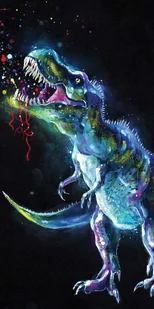 Darymex Ręcznik bawełniany 70x140 T-rex dinosaur neon 8592753023280 - Ręczniki - miniaturka - grafika 3