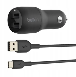 BELKIN Ładowarka samochodowa Dual USB-A 1m 24W czarna CCE001bt1MBK - Ładowarki samochodowe - miniaturka - grafika 2