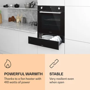 Szuflada grzewcza Klarstein Klarstein Bankiet, szuflada grzejna, 410 W, termostat, 30 - 70 ° C, funkcja czasomierza TK15OV-Banquetta-BK - Szuflady grzewcze - miniaturka - grafika 2