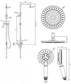Zestawy prysznicowe - Omnires Nevada Zestaw prysznicowy ścienny z deszczownicą chrom/biały SYSNEVADACRB - miniaturka - grafika 1