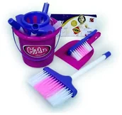 Zabawki AGD - Hipo Zestaw do sprzątania z wiadrem 7 części w worku 667-13 - miniaturka - grafika 1