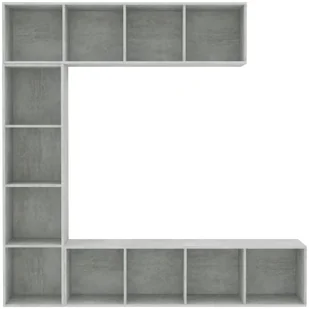 vidaXL 3-cz. regał na książki/półka pod TV, kolor betonu 180x30x180 cm - Meblościanki - miniaturka - grafika 4