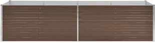 vidaXL Donica ogrodowa, brązowa, 320 x 80 x 77 cm, galwanizowana stal - Donice - miniaturka - grafika 4