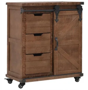 vidaXL Szafka z litego drewna jodłowego, 64 x 33,5 x 75 cm, brązowa - Komody - miniaturka - grafika 2