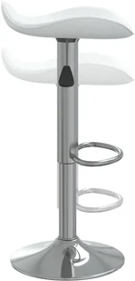 vidaXL Lumarko Stołek barowy, biały, chromowana stal i sztuczna skóra 335079 - Taborety i hokery - miniaturka - grafika 7