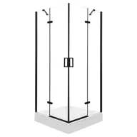 Kabiny prysznicowe - Novoterm Kabina prysznicowa kwadratowa 90x90 Flow Black FLOW 90 BLACK - miniaturka - grafika 1
