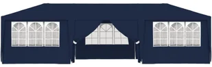 vidaXL Namiot imprezowy ze ściankami, 4x9 m, niebieski, 90 g/m - Pawilony ogrodowe - miniaturka - grafika 7
