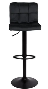 Krzesło barowe ARAKO BLACK aksamitne czarne VELVET - Taborety i hokery - miniaturka - grafika 3