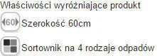 Franke Sortownik odpadów SORTER GARBO 60-4 121.0200.676 - Kosze na śmieci - miniaturka - grafika 7