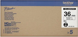 Brother HGE-261 V5 5x Taśma 36mm laminowana biała (do wydruków wysokiej rozdzielczości), czarny nadruk E671-98505_20150122105812 - Taśmy do drukarek barwiące - miniaturka - grafika 2