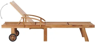 vidaXL Leżak ze stolikiem i poduszką, lite drewno tekowe 3063035 - Leżaki ogrodowe - miniaturka - grafika 7
