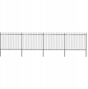 Vidaxl z prętów z grotami, stalowe, 6,8 x 1,5 m, czarne - Ogrodzenia - miniaturka - grafika 3