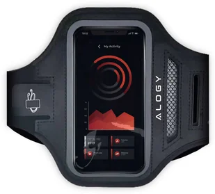 Alogy Etui do biegania WaterProof Sport ArmBand wodoodporna opaska na ramię do telefonu 6.5 cali Czarna 13861X1 - Etui i futerały do telefonów - miniaturka - grafika 2