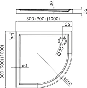 Schedpol Corrina 90x90 3.064/O - Brodziki prysznicowe - miniaturka - grafika 2
