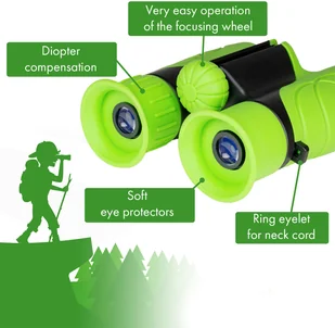 Flyweight Flyweight Norsjo, lornetka dla dzieci, zestaw, 8-krotne powiększenie, lupa kompas, futerał GC-EWY5-WD0D - Zabawy w naśladowanie dorosłych - miniaturka - grafika 3
