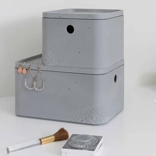 Keter Benelux Curver Zestaw pudełek Beton z pokrywami, 3 szt., rozmiar S, jasnoszary 245788 - Pudła i pojemniki do przechowywania - miniaturka - grafika 2