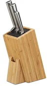 Akcesoria do sztućców - Relaxdays Blok noży z wkładką z włosiem, blok kuchenny do noży 6 wszelkiego rodzaju bambusa, unbestueckter  drewnianym blokiem, naturalny 10022159 - miniaturka - grafika 1