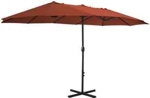 vidaXL Parasol ogrodowy na słupku aluminiowym, 460 x 270 cm, terakota - Parasole ogrodowe - miniaturka - grafika 3