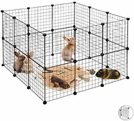 Klatki dla gryzoni - Relaxdays wybieg wolnobiegowy, DIY wybieg dla małych zwierząt, rozszerzalny wylot zająca, bieżnia, różne Rozmiary: czarny - miniaturka - grafika 1