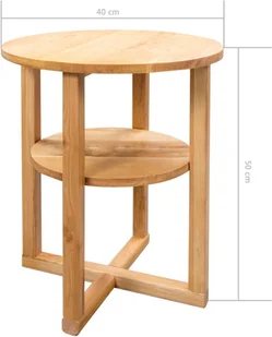 vidaXL Stolik boczny z litego drewna dębowego, 40 x 50 cm - Ławy i stoliki kawowe - miniaturka - grafika 8