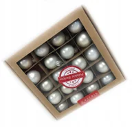 Bombki - Bombki Szklane Róż Biały Srebro 20szt 3cm - miniaturka - grafika 1