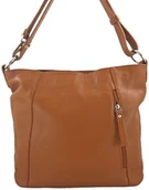 Torebki damskie - Barberini's Pojemny skórzany worek na ramię - Brązowy jasny 861-12 - miniaturka - grafika 1