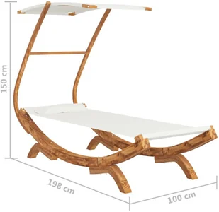 vidaXL Lumarko Hamak z zadaszeniem, 100x198x150 cm, lite drewno świerkowe! 313943 - Hamaki - miniaturka - grafika 8