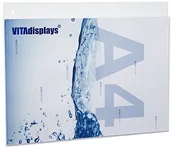 Pojemniki biurowe - VITAdisplays VITAdisplays uchwyt na plakat/reklama w formacie poziomym DIN A4 ze szkła akrylowego, przezroczysty NE-380HQ - miniaturka - grafika 1