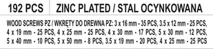 Yato ZESTAW WKRĘTÓW DO DREWNA 192SZT YT-36511 ZYSKAJ RABAT 30 ZŁ YT-36511 - Wkręty - miniaturka - grafika 4