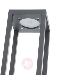 Lampenwelt com Lampa cokołowa LED Carlota, ciemnoszara, 50 cm - Lampy ogrodowe - miniaturka - grafika 4