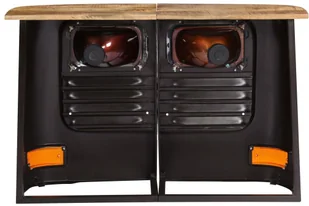 vidaXL Szafka inspirowana ciężarówką, lite drewno mango, szara - Szafki do salonu - miniaturka - grafika 5