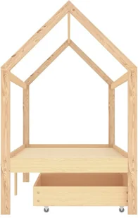 VidaXL Lumarko Łóżko dziecięce z szufladami, lite drewno sosnowe, 90x200 cm! 322138 VidaXL - Łóżka dla dzieci i młodzieży - miniaturka - grafika 4