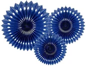 Dekoracje sali - PartyDeco Rozeta wisząca "Classic", granatowy, 20-30 cm, 3 szt RPB1-074 - miniaturka - grafika 1