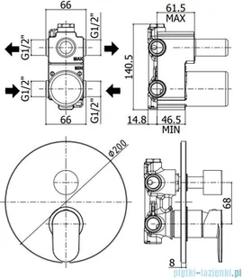 Paffoni Candy Bateria podtynkowa z przełącznikiem chrom CA018CR | - Baterie umywalkowe - miniaturka - grafika 2
