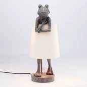 Lampy stojące - KARE Animal Frog lampa stołowa szara - miniaturka - grafika 1