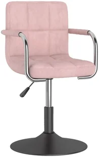 Fotel biurowy, krzesło biurowe vidaXL Obrotowe krzesło biurowe, różowe, tapicerowane aksamitem! 334611 - Fotele i krzesła biurowe - miniaturka - grafika 3