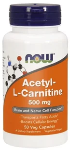 Now Foods NOW Acetyl-L-Carnitine 500mg 50vegcaps - Spalacze tłuszczu - miniaturka - grafika 2