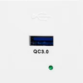 Listwy zasilające - NOEN USBQ, port modułowy 45x45mm z ładowarką USB quick charge 3A/5V  2A/9V  1,5A/12V, biały OR-GM-9010/W/USBQ - miniaturka - grafika 1