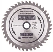 Tarcze do pił - Powermat Tarcza widiowa do drewna Powermat 185 mm 20 mm 40 zęby) TDD-185x20x40Z - miniaturka - grafika 1