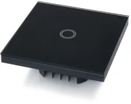 Wyłączniki światła i elektryczne - LUMENIX WŁACZNIK ŚCIENNY ŚWIATŁA BIANKA - DOTYKOWY SZKLANY POJEDYNCZY CZARNY SCHODOWY GŁÓWNY WS-BIANKA-17 - miniaturka - grafika 1