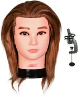 Główki treningowe - Calissimo Główka treningowa męska Brandon brown, włos ludzki + uchwyt, fryzjerska do czesania, głowa do ćwiczeń PRE-K5-BRANDON BROWN - miniaturka - grafika 1