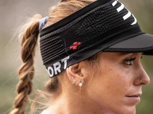 Compressport Opaska na głowę z daszkiem SPIDERWEB HEADBAND ON/OFF czarna - Czapki i chusty sportowe męskie - miniaturka - grafika 4