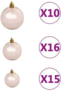 VidaXL Lumarko Sztuczna choinka z LED i bombkami, złota, 210 cm, PET 3077606 VidaXL - Ozdoby bożonarodzeniowe - miniaturka - grafika 9